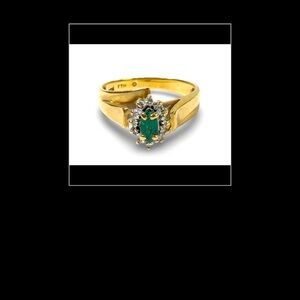 10K Yellow Gold Emerald & Diamond
